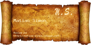 Matias Simon névjegykártya